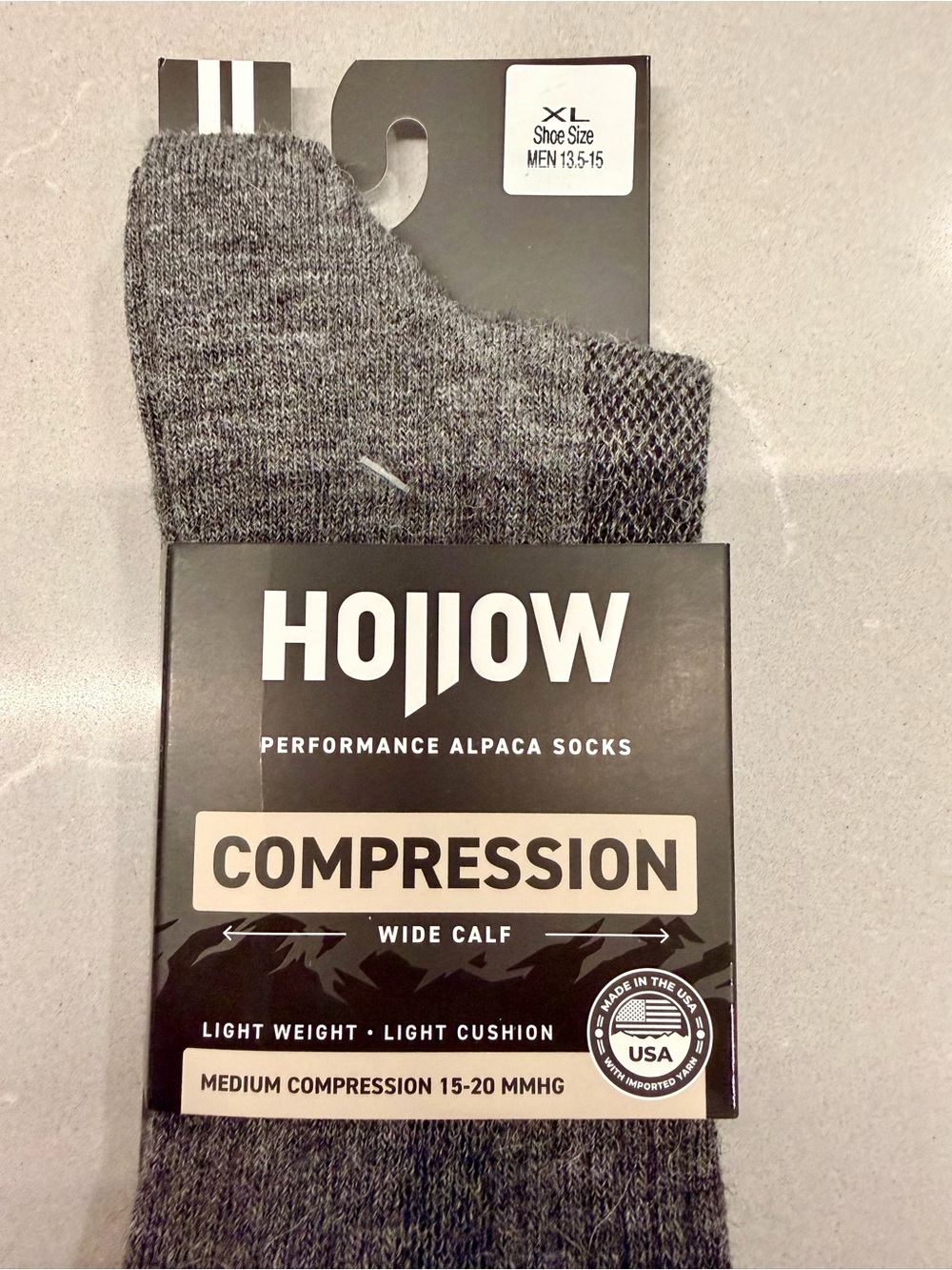 Hollow Performance Alpaca Compression Socks - Gray - Men